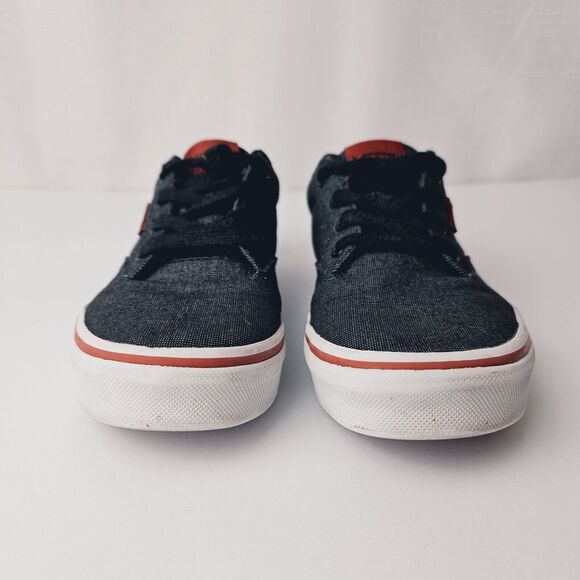 VANS Off The Wall TB4R Youth Sz 2 Textile Black Charcoal w/ Red Stripe Sneakers - Picture 12 of 13